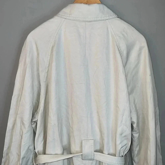 Madewell Belted Trench Coat in Drapey Twill in Muted Stone Size L NWT - Picture 10 of 13